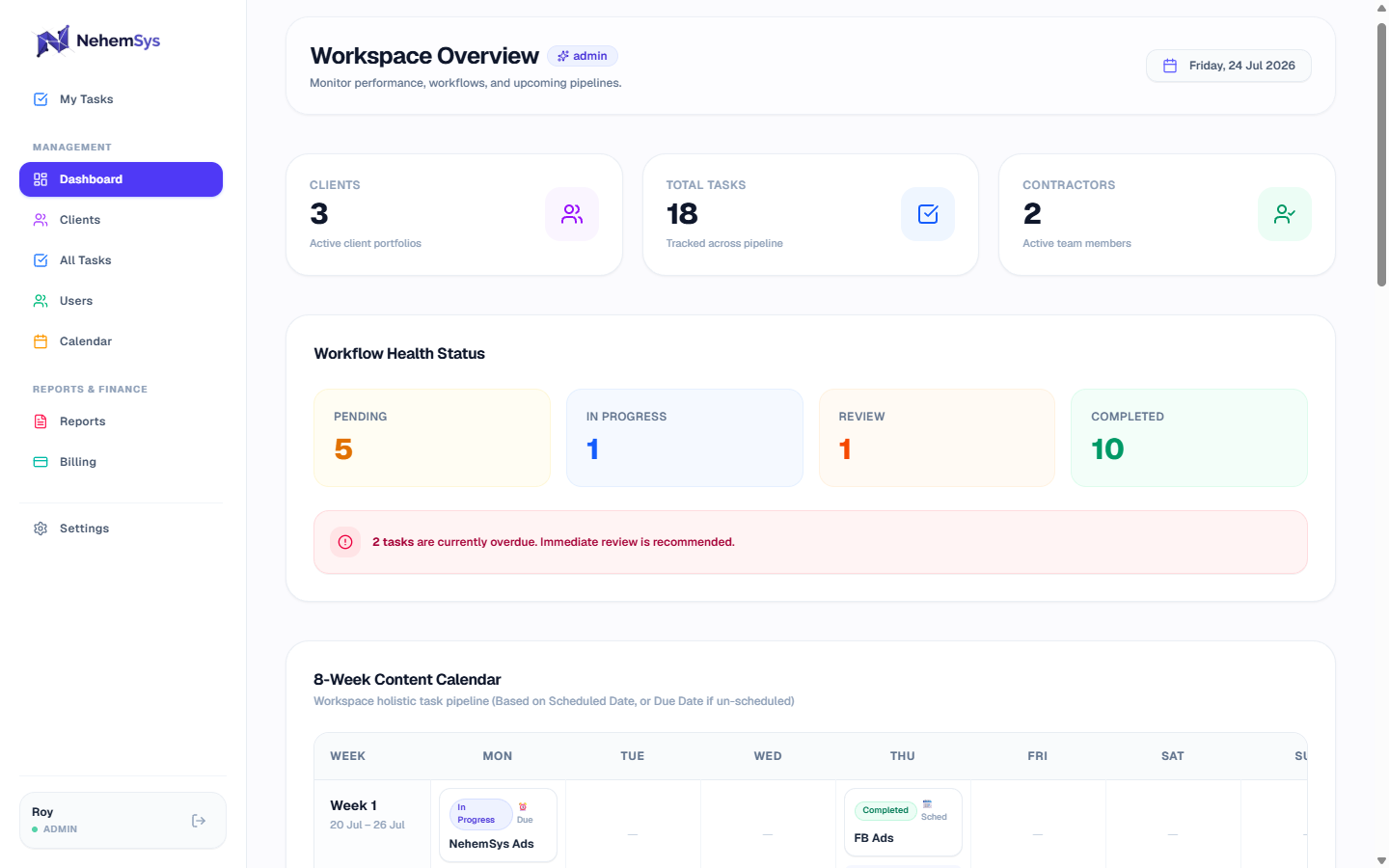 Admin Dashboard